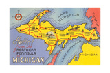 Buy Map of the Upper Peninsula, Michigan at AllPosters.com