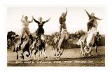 Cowgirls Standing on Horses