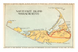 Map of Nantucket Island, Massachusetts