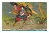 Japanese Samurai, Kikuchi Temitsu Premium Poster
