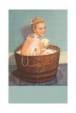 Soapy Blonde in Barrel Tub