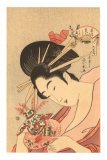 Buy Japanese Woodblock, Lady with Curly Straws at AllPosters.com