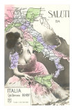 Buxom Peasant with Map of Italy
