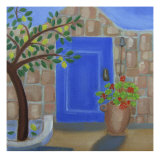 Blue Door with Lemon Tree