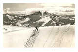Skier Doing Herring-Bone Uphill