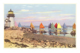 Boats with Colored Sails, Nantucket, Massachusetts