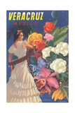 Poster for Veracruz, Mexico, Senorita with Flowers