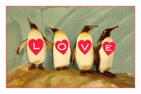 Four Emperor Penguins, LOVE Premium Poster