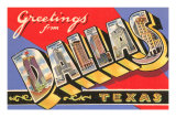 Buy Greetings from Dallas, Texas at AllPosters.com
