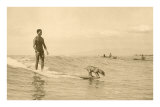 Buy Man Surfing with Dog at AllPosters.com