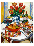 Blue Platter with Plums