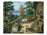 Log Cabin Porch Giclee Print