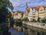 Buildings Overlooking the Neckar River at Tubingen, Baden Wurttemberg, Germany, Europe