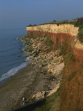 Buy Rockfalls from Red and White Chalk Cliff, Hunstanton, Norfolk, England, United Kingdom, Europe at AllPosters.com