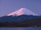 Sunrise on Mount Fuji from Lake Kawaguchi, Yamanashi Prefecture, Japan