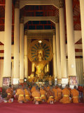 Buy Monks Kneel before a Statue of the Buddha in Wat Phra Sing in Chiang Mai, Thailand, Southeast Asia at AllPosters.com