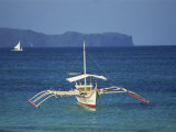 Outrigger Boat Offshore from the Boracay Island Resort in the Philippines, Southeast Asia