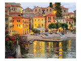 Dusk Reflections Lake Como