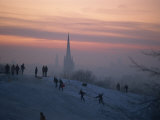 Buy Winter Landscape with Norwich Cathedral in the Background, Norwich, Norfolk, England, UK at AllPosters.com