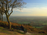 South Downs from the Greensand Ridge, Pitch Hill, Ewhurst, Surrey, England, UK