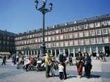People at a Popular Meeting Point in the Plaza Mayor in Madrid, Spain, Europe