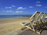 Deckchairs on the Promenade Overlooking Beach, West Cliff, Bournemouth, Dorset, England, UK