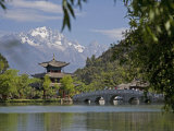 Black Dragon Pool Park, Jade Dragon Snow Mountain in Background, Lijiang, Yunnan Province, China
