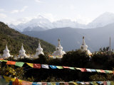Buddhist Stupas with Meili Snow Mountain Peak, Shangri-La Region, Yunnan Province, China