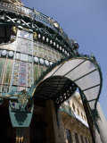 Art Nouveau Stained Glass in Entrance Porch of Municipal House, Old Town, Prague, Czech Republic