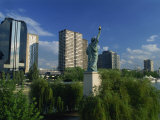 France's Own Statue of Liberty, and City Skyline, Port De Javel, Paris, France, Europe