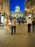 Kohlmarkt Street with Hofburg Complex in Distance in Evening Light, Vienna, Austria, Europe