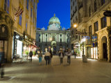 Kohlmarkt Street with Hofburg Complex in Distance in Evening Light, Vienna, Austria, Europe