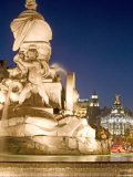 Cibeles Square and Cibeles Fountain, Calle De Alcala at Christmas Time, Madrid, Spain