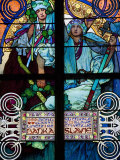 Stained Glass Window, St. Vitus's Cathedral, UNESCO World Heritage Site, Prague, Czech Republic