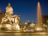 Cibeles Square and Cibeles Fountain, Calle De Alcala at Christmas Time, Madrid, Spain