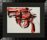 Gun, c.1981-82 (black and red on white) Framed Art Print