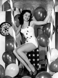 Debra Paget, Age 16, Strikes a Patriotic Pose, 1949