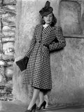 Priscilla Lane Modeling Houndstooth Coat, 1939