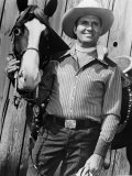 Champion and Gene Autry as They Appeared in Blue Canadian Rockies, 1952