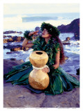 Buy Grateful, Hula Girl with Ipu Drum, Hawaii at AllPosters.com