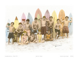 Buy Surf's Up!, Hand Colored Photo of Hawaiian Children at AllPosters.com