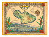 Buy Vintage Style Map of the Island of Maui, Hawaii at AllPosters.com