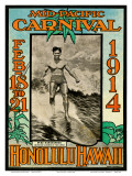 Mid Pacific Carnival 1914, Honolulu, Hawaii, Featuring Duke Kahanamoku Art Print