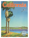 Santa Fe Railroad, California, Coastline and Spanish Mission, 1940s