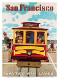 Buy United Air Lines San Francisco, Cable Car c.1957 at AllPosters.com