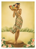 Buy Tropical Harvest, Hawaiian Woman with Fruit, c.1930s at AllPosters.com