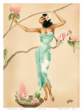 Buy Magnolia, Hawaiian Woman with Flowers c.1930s at AllPosters.com