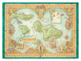 Buy Maui Discovered, Vintage Map of Maui, Hawaii at AllPosters.com