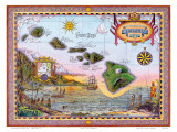 Buy Antique Map of Old Hawaii at AllPosters.com