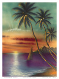 Buy Diamond Head Sunset, Oahu, Hawaii, USA at AllPosters.com